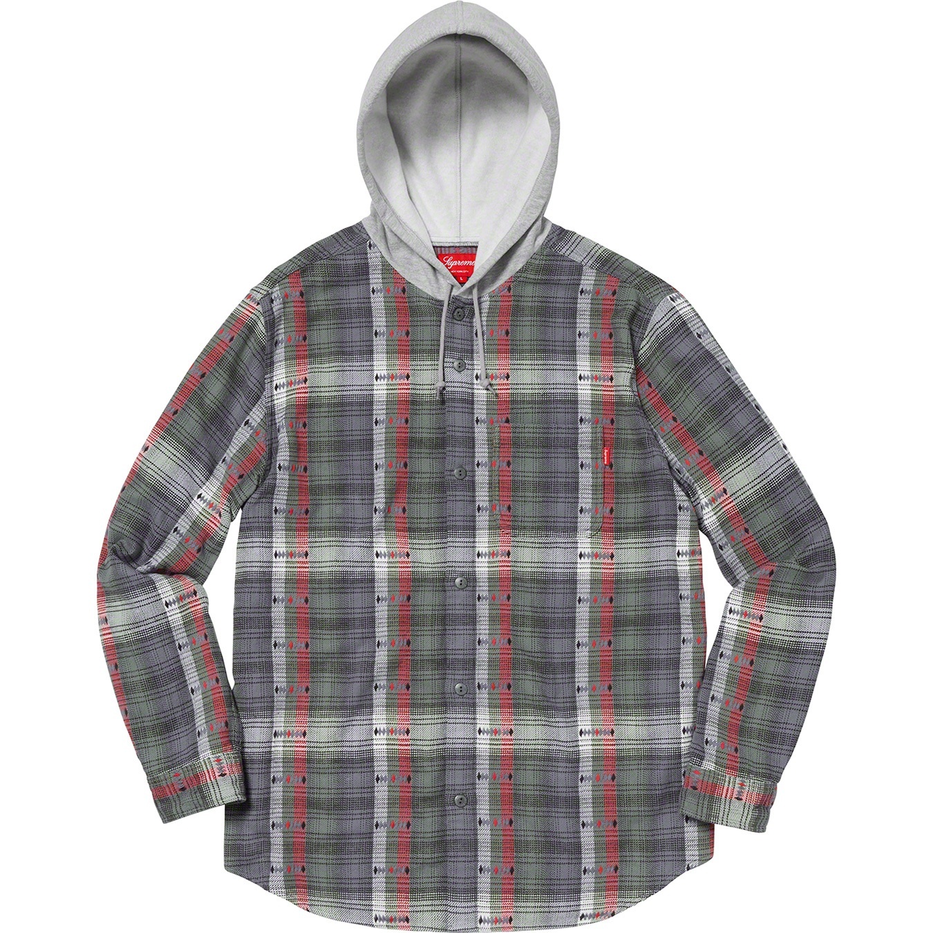 Hooded Jacquard Flannel Shirt view 5